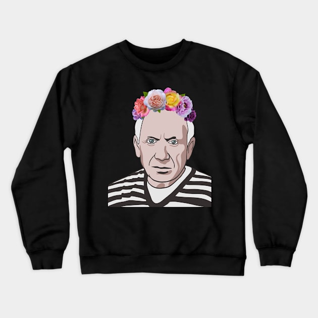 Artist Portrait With Flower Crown Crewneck Sweatshirt by isstgeschichte